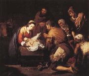 Bartolome Esteban Murillo Shepherds to the manger pilgrimage painting